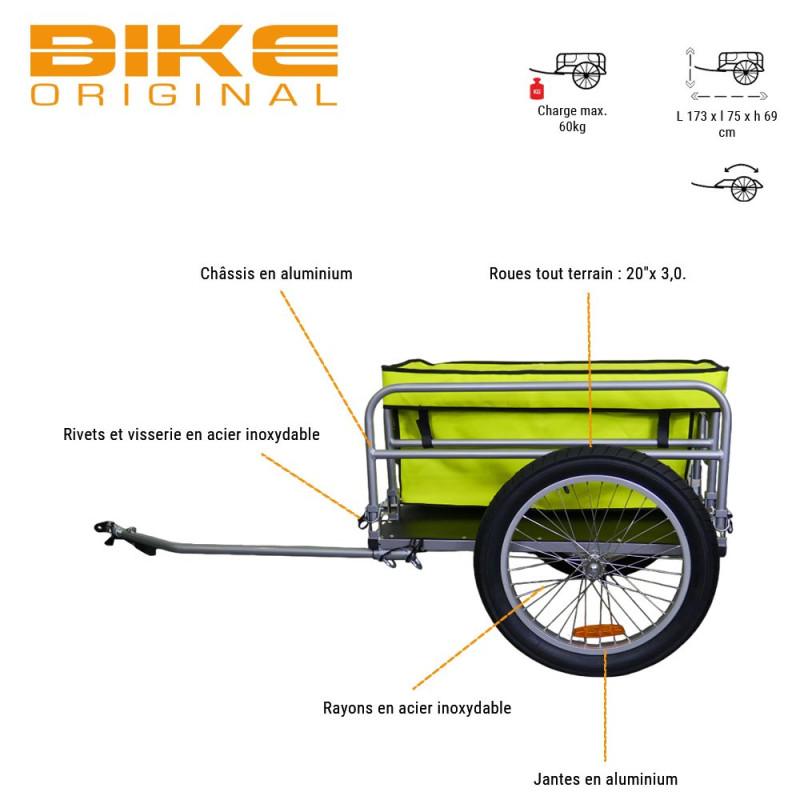 Remorque marchandise avec sac transport amovible