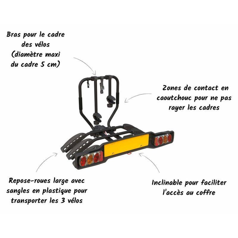 Porte Vélo SIENA 3 vélos (boule attelage)