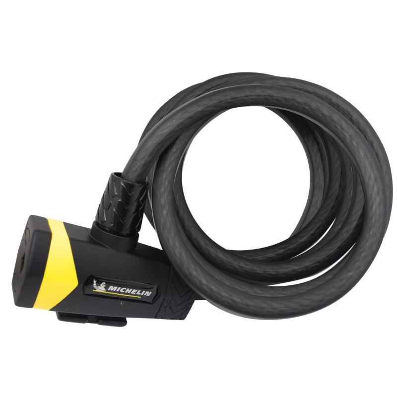 Antivol spirale à clés 200 cm Ø 12 mm + support MICHELIN